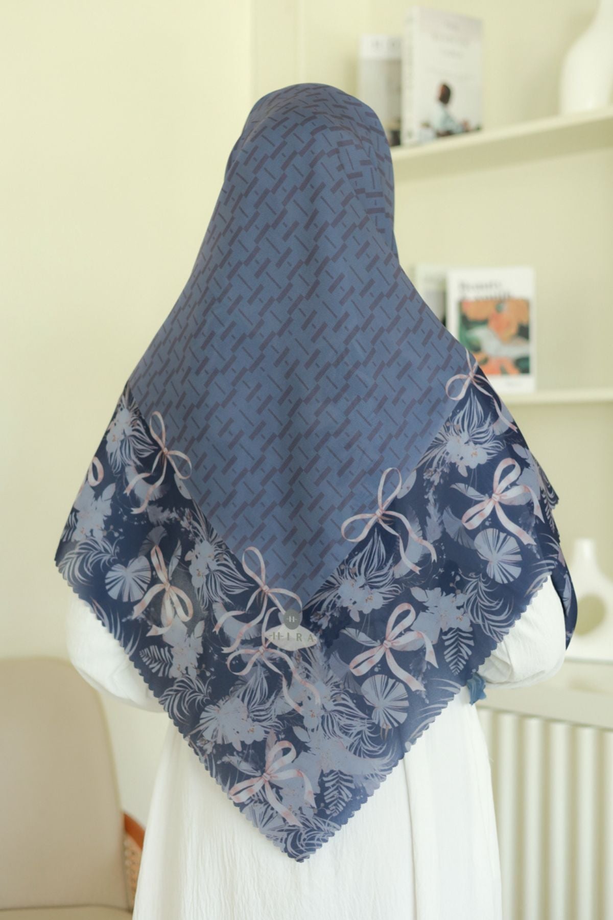 [ BUY 3 GET 1 FREE HIJAB ] Emily JUMBO - Scarf Square Premium Polycotton XL | MONO NAVY - EB28.36