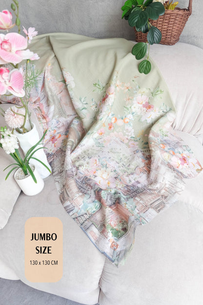 [ BUY 3 GET 1 FREE HIJAB ] Tangerine Scarf Jumbo - TJ16.14 Olive