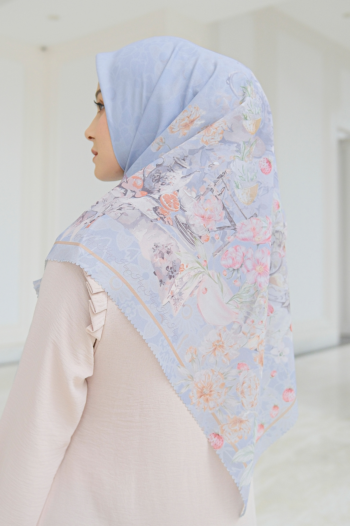 Camellia - Scarf Square British Voal | Pleasant Grey - CL15.17