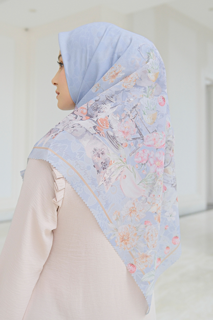 Camellia - Scarf Square British Voal | Pleasant Grey - CL15.17