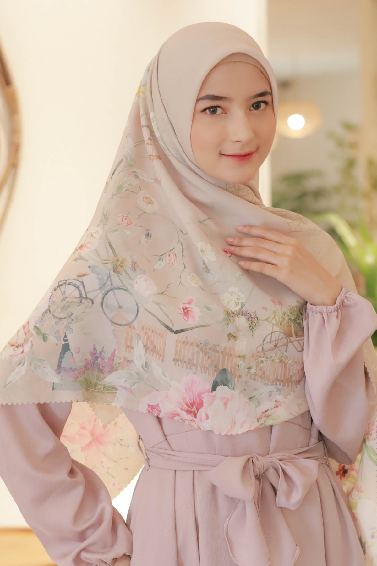 [ BUY 3 GET 1 FREE HIJAB ] Florence - Scarf Square Premium Polycotton XL - Magic Mocca - RJ24.6