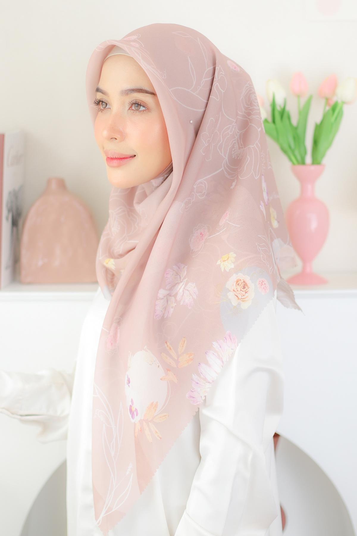 Mora - Scarf Square Premium Polycotton - Mocca - MCF2.5