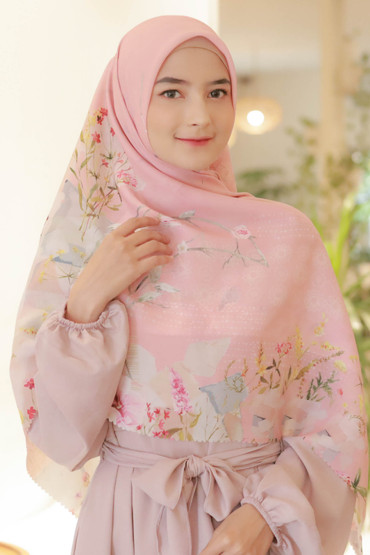 [ BUY 3 GET 1 FREE HIJAB ] Florence - Scarf Square Premium Polycotton XL - Summer Pink - RJ24.7