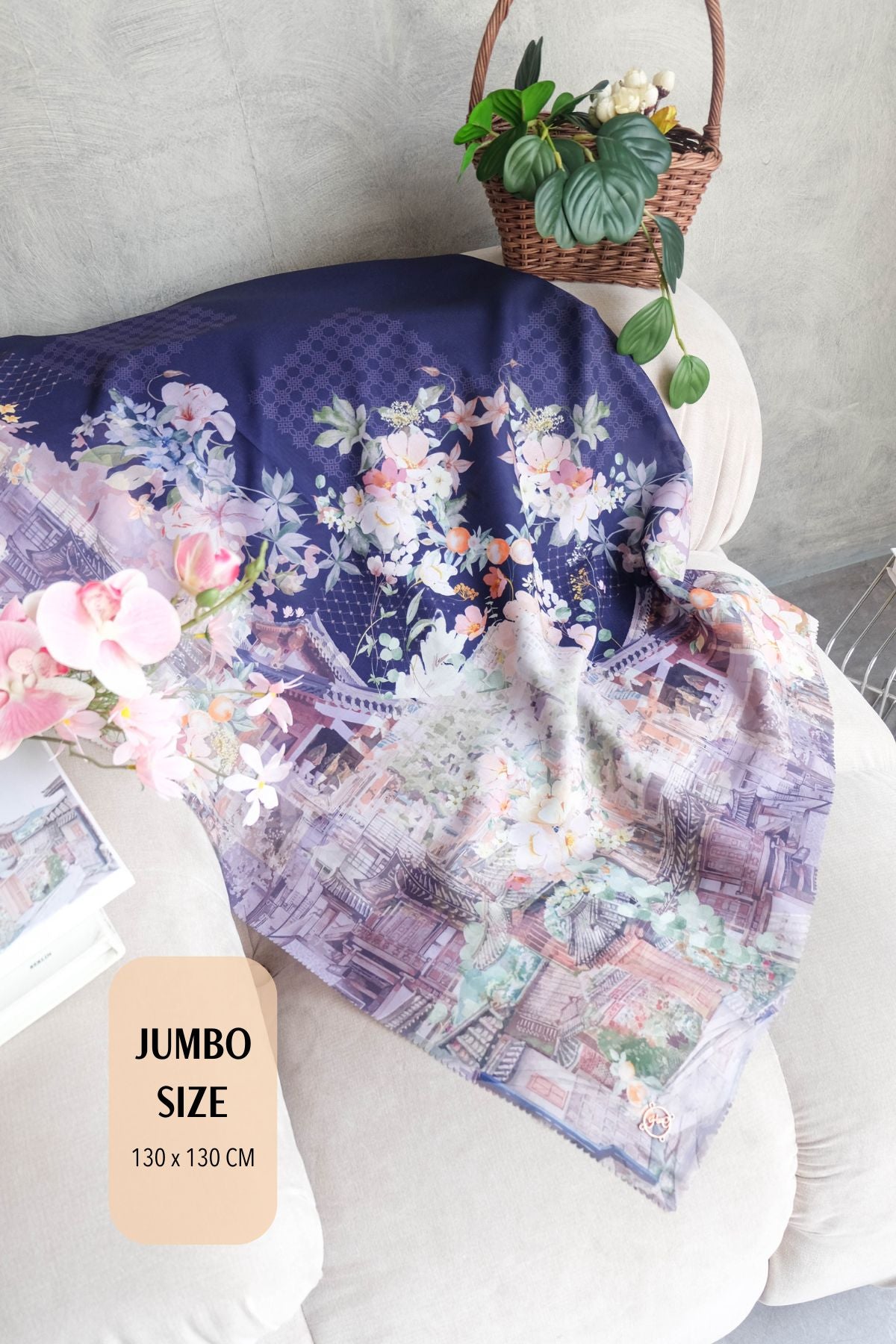 [ BUY 3 GET 1 FREE HIJAB ] Tangerine Scarf Jumbo - TJ16.2 Navy