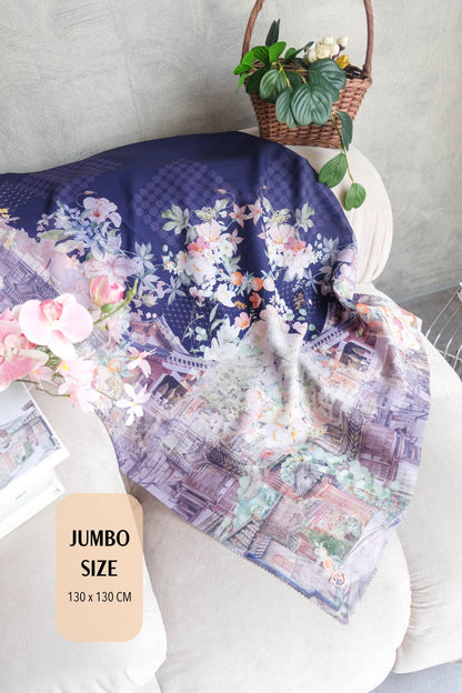 [ BUY 3 GET 1 FREE HIJAB ] Tangerine Scarf Jumbo - TJ16.2 Navy
