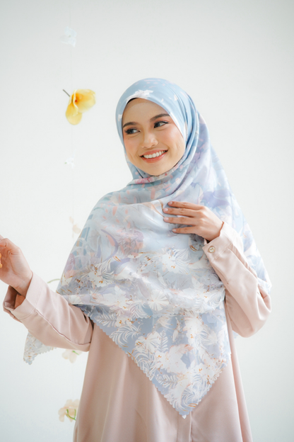 [ BUY 3 GET 1 FREE HIJAB ] Emily JUMBO - Scarf Square Premium Polycotton XL | Grey - EB28.4