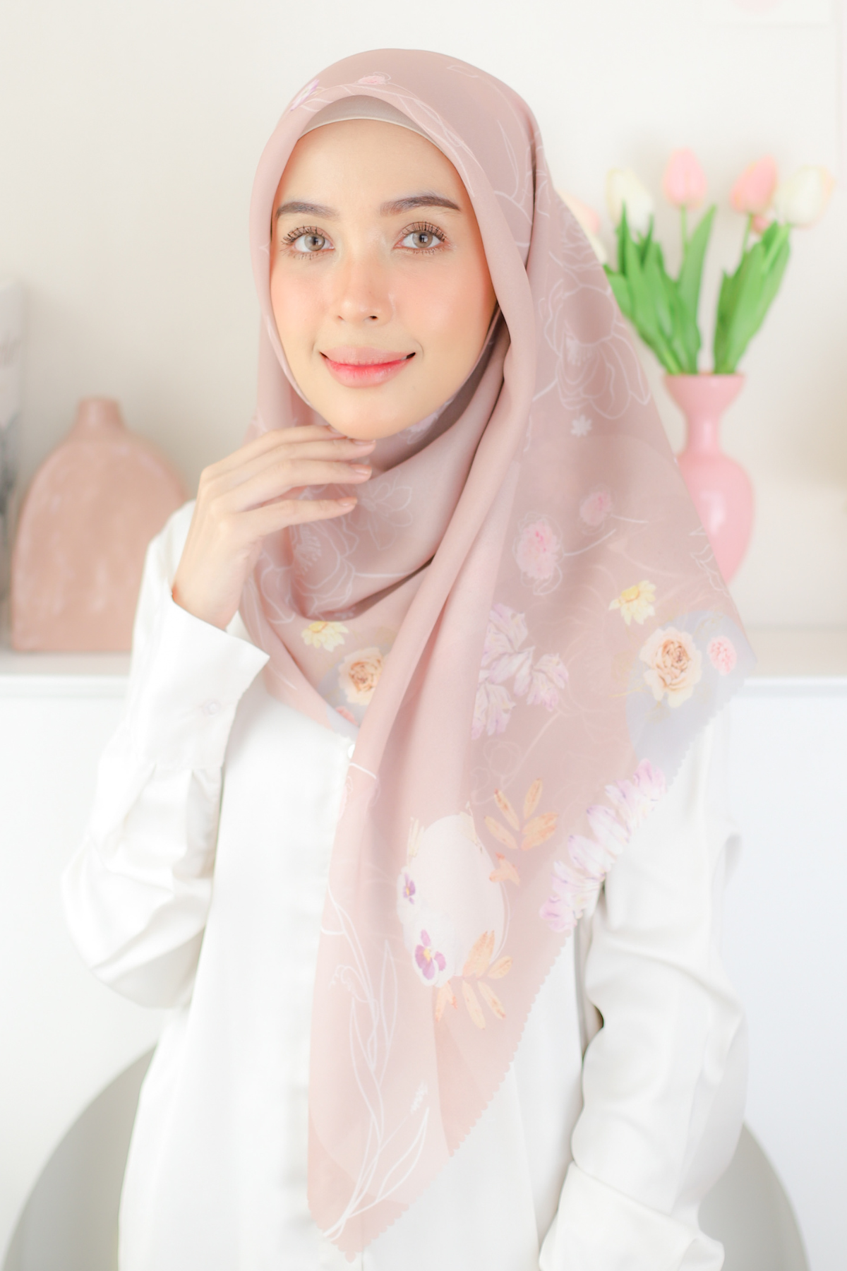 Mora - Scarf Square Premium Polycotton - Mocca - MCF2.5