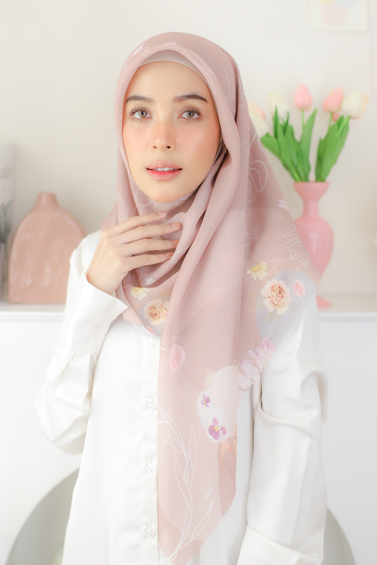 Mora - Scarf Square Premium Polycotton - Mocca - MCF2.5