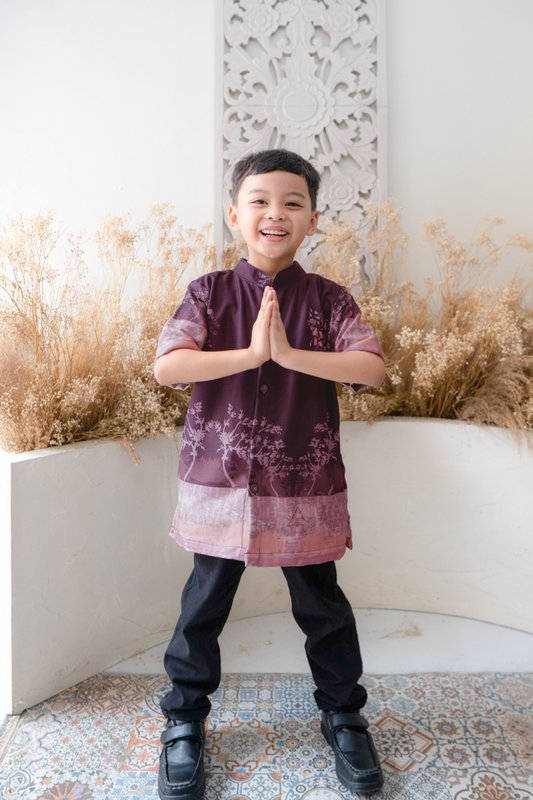 Wana Koko Anak Family Set | Sarimbit Lebaran - AN24.5 - Burgundy