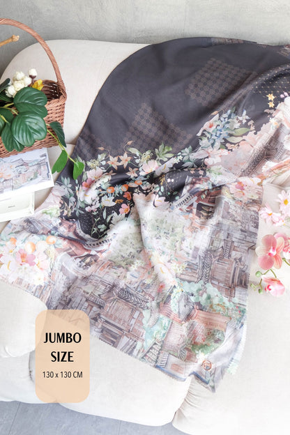 [ BUY 3 GET 1 FREE HIJAB ] Tangerine Scarf Jumbo - TJ16.1 Black
