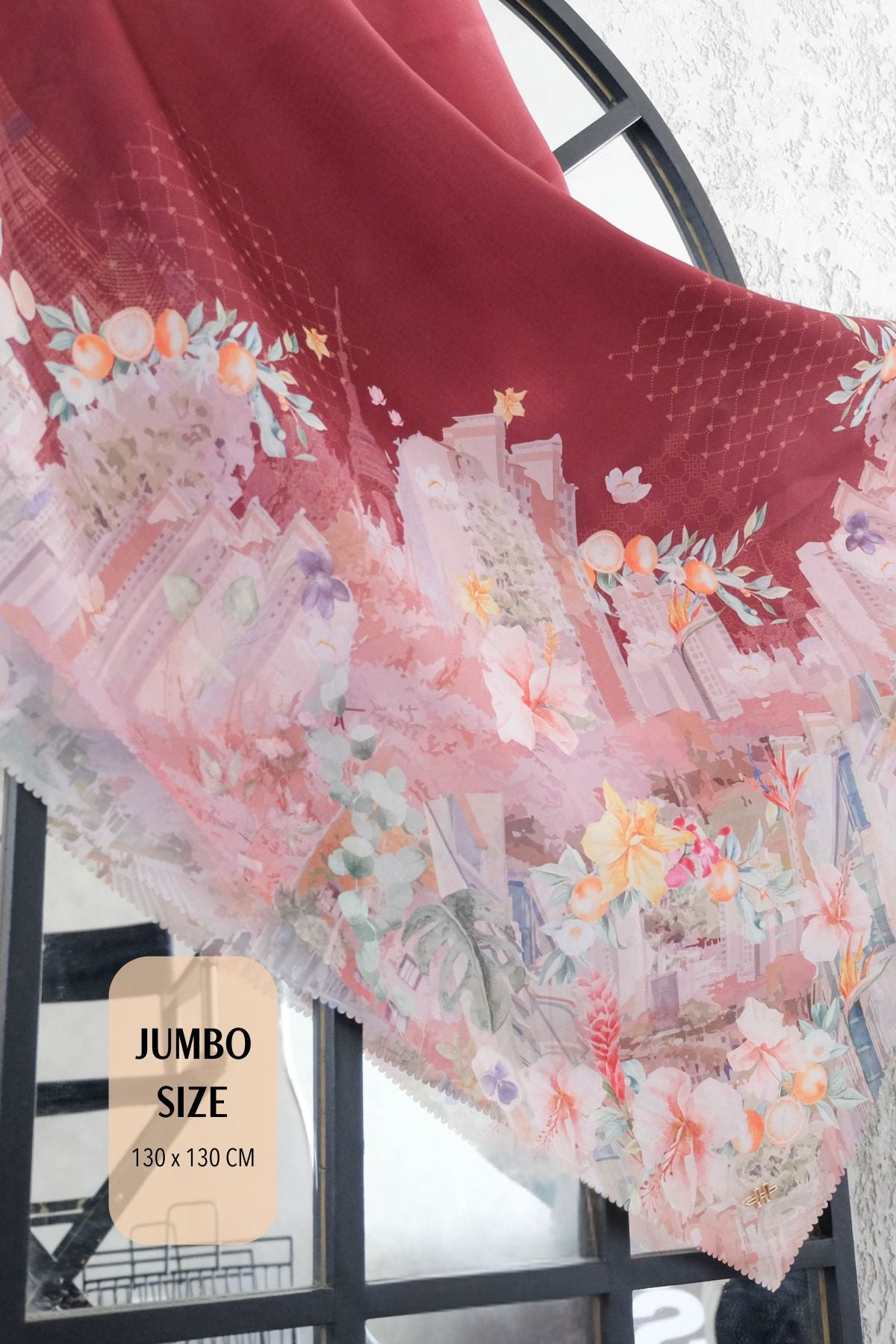 [ BUY 3 GET 1 FREE HIJAB ] Tangerine Scarf Jumbo - TJ16.3 Maroon