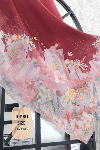 [ BUY 3 GET 1 FREE HIJAB ] Tangerine Scarf Jumbo - TJ16.3 Maroon