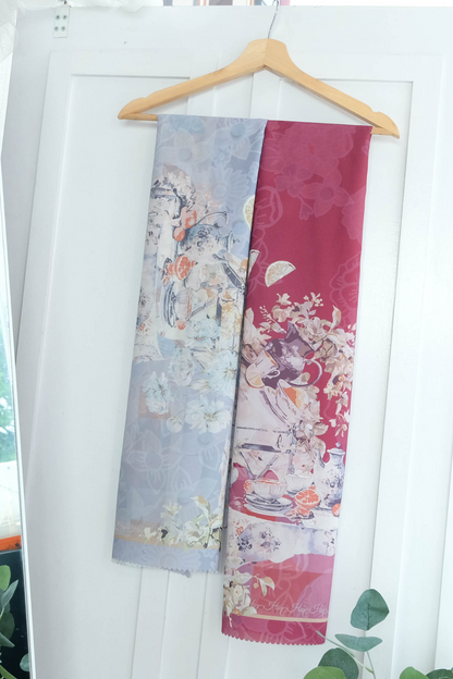 Camellia - Scarf Square Premium Polycotton XL | Mindfull Maroon - CJ15.14