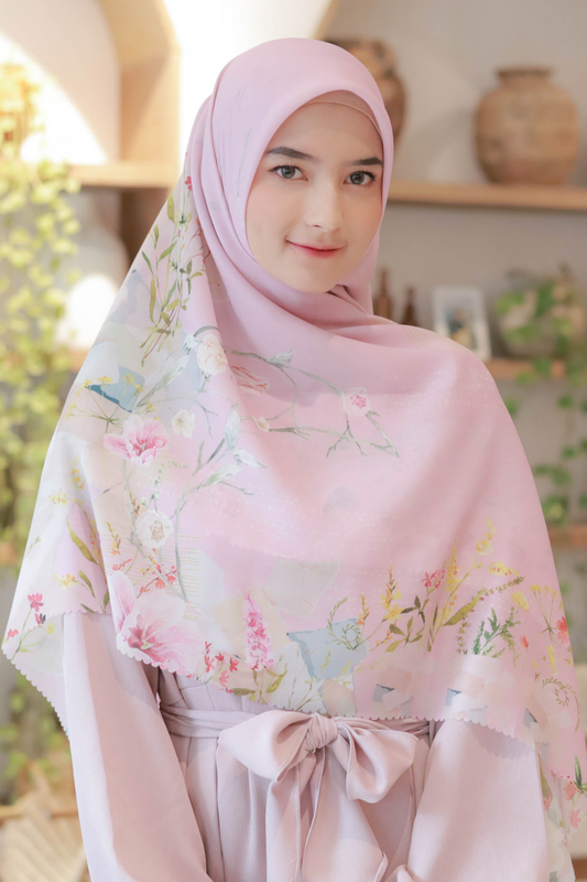[ BUY 3 GET 1 FREE HIJAB ] Florence - Scarf Square Premium Polycotton XL - Sassy Pink  - RJ24.8