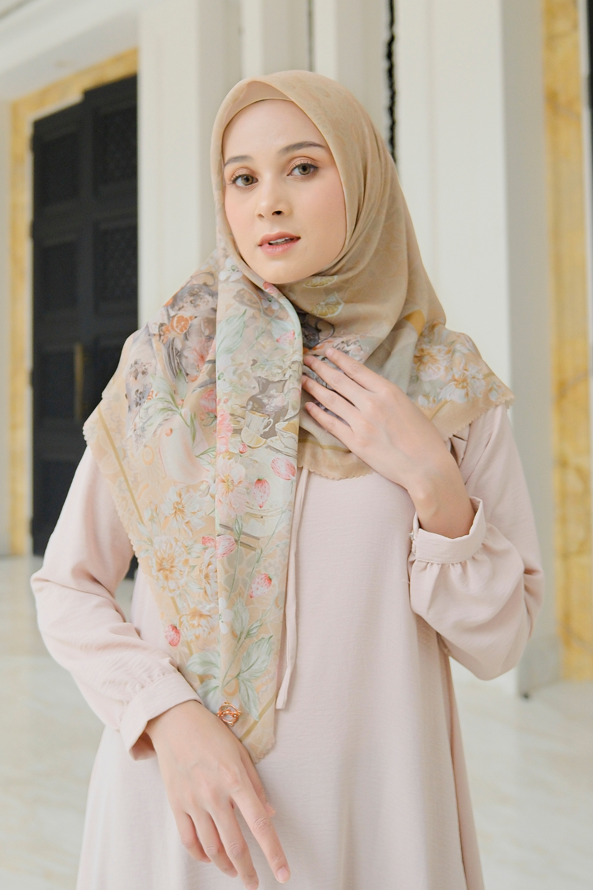 Camellia - Scarf Square British Voal - Mood Booster Bronze - CL15.15