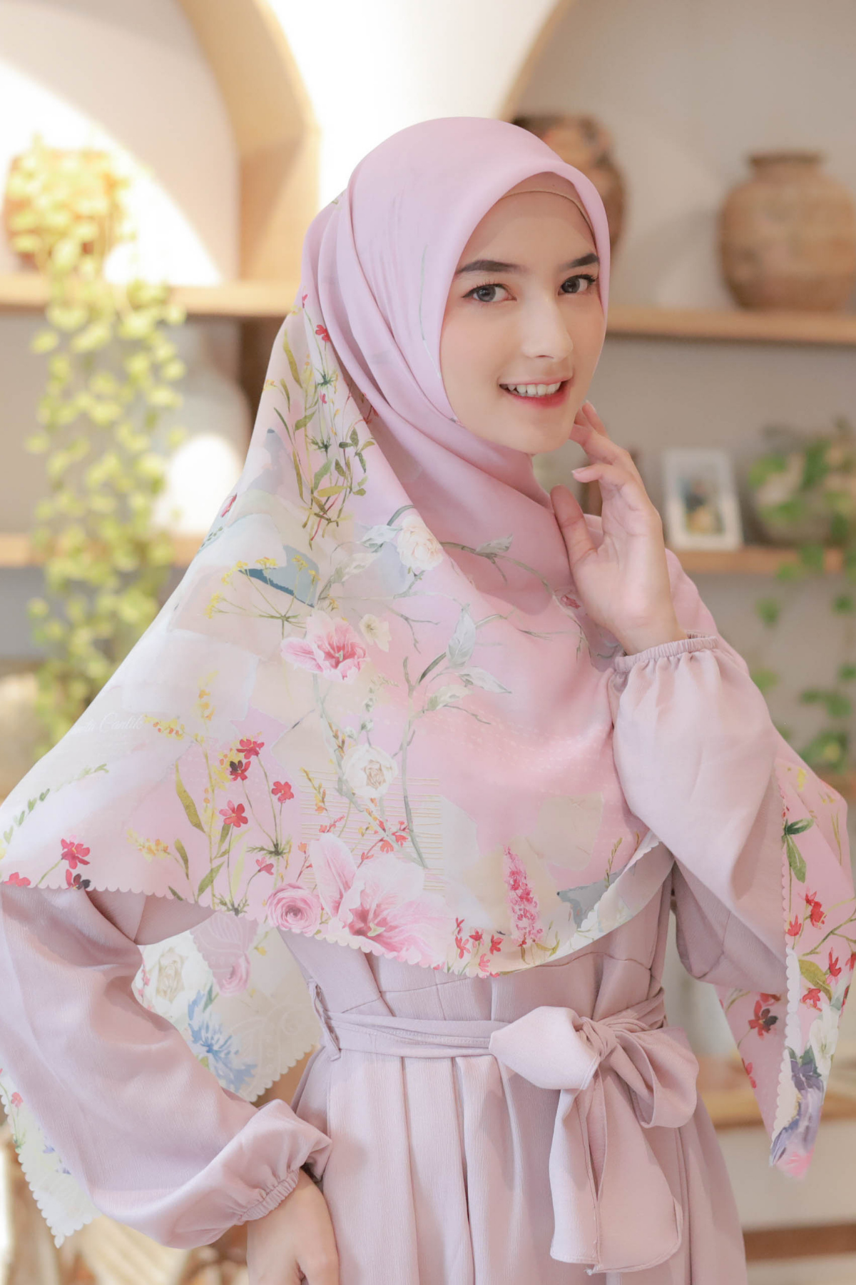 [ BUY 3 GET 1 FREE HIJAB ] Florence - Scarf Square Premium Polycotton XL - Sassy Pink  - RJ24.8