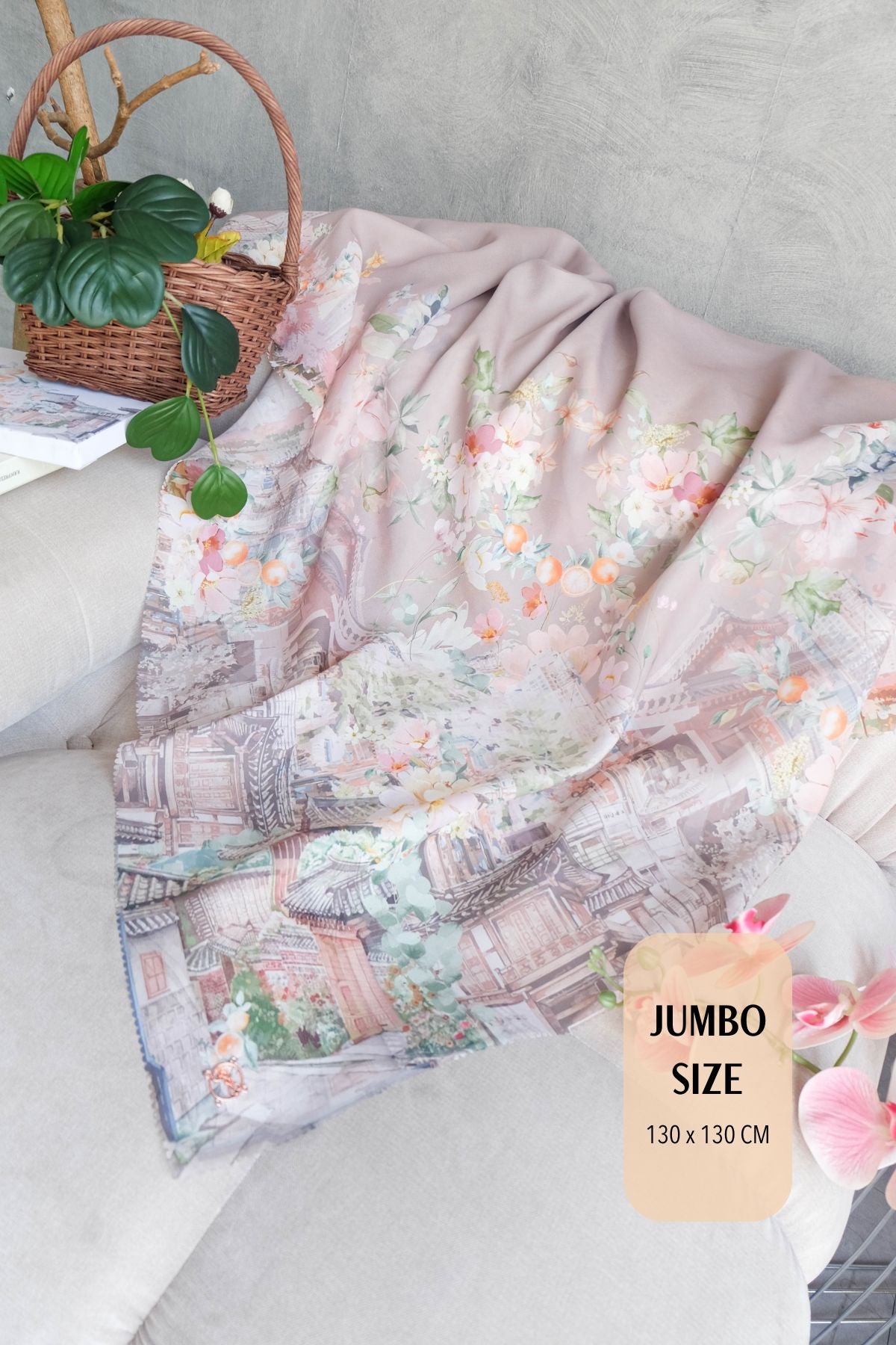[ BUY 3 GET 1 FREE HIJAB ] Tangerine Scarf Jumbo - TJ16.11 Coffee