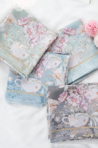 Camellia - Scarf Square Premium Polycotton XL | Smiling Sage - CJ15.19