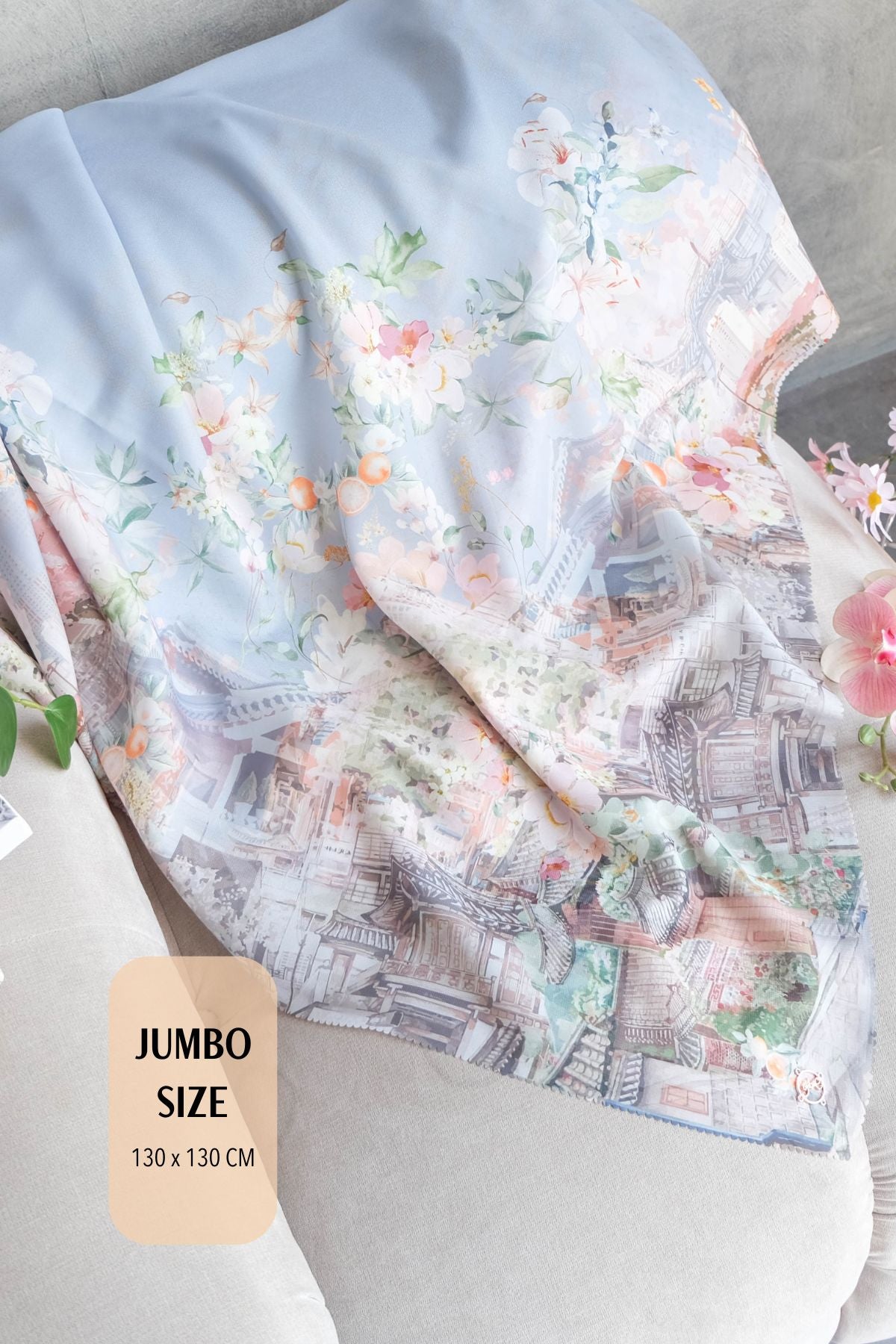 [ BUY 3 GET 1 FREE HIJAB ] Tangerine Scarf Jumbo - TJ16.13 Blue