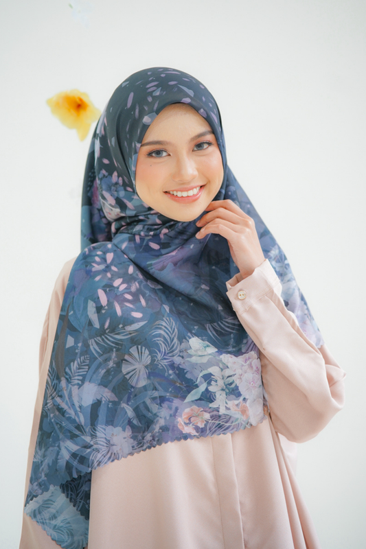 [ BUY 3 GET 1 FREE HIJAB ] Emily JUMBO - Scarf Square Premium Polycotton XL | BLACK - EB28.1