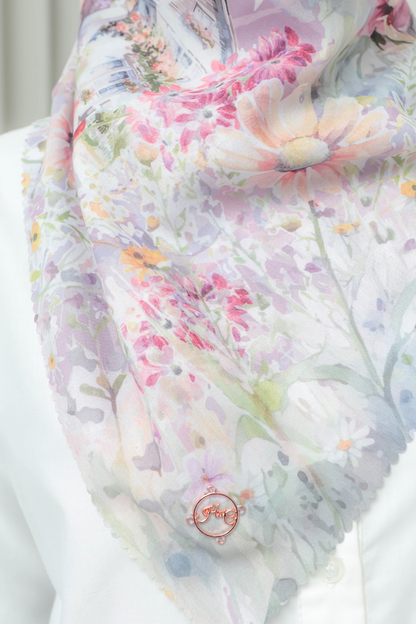 [ BUY 3 GET 1 FREE HIJAB ] Verbena - Scarf Square British Voal - Mangostine - VR26.10