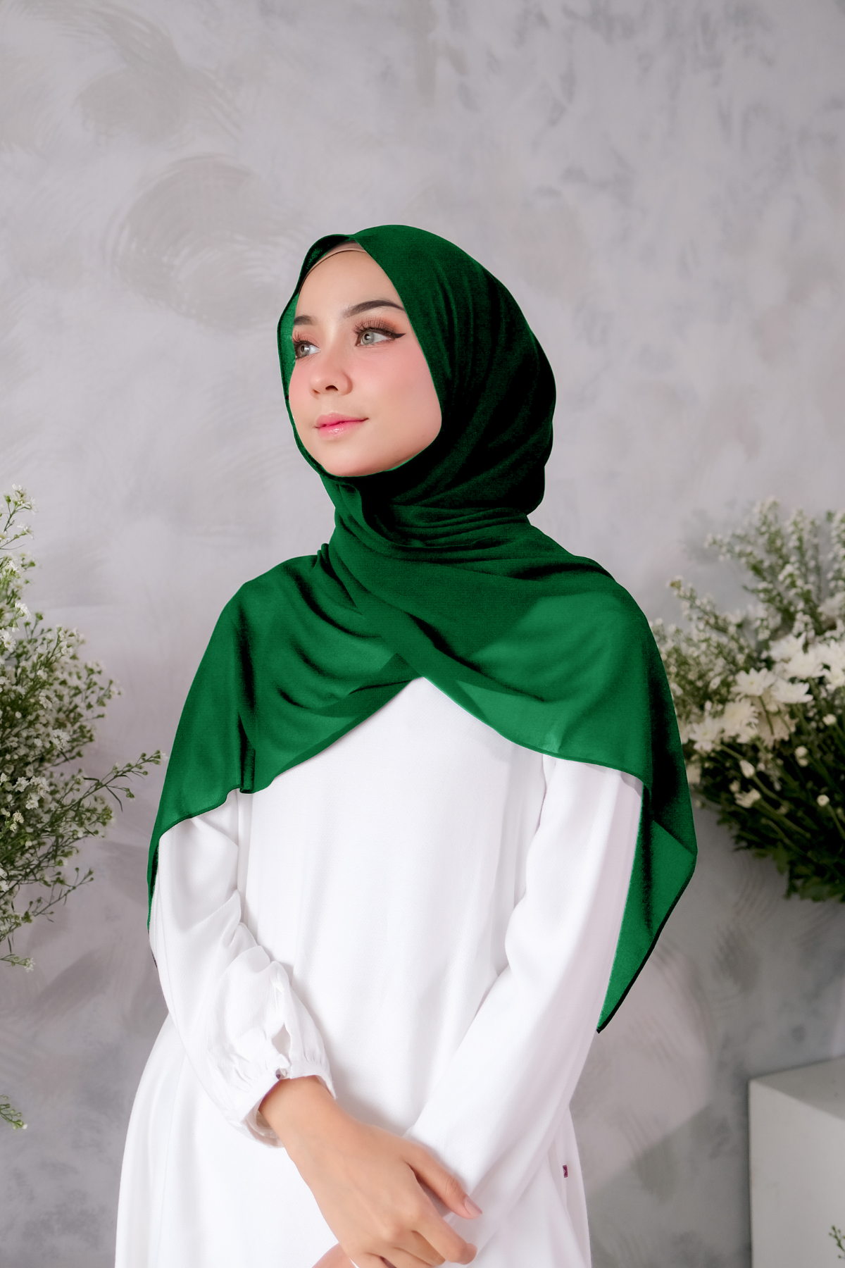 Pashmina Carly (dengan tali)  - HT11.26 Emerald