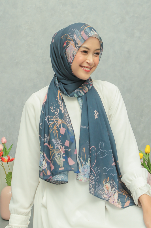 Sahara - Pashmina Premium Voal - Navy - PM11.56