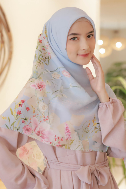 [ BUY 3 GET 1 FREE HIJAB ] Florence - Scarf Square Premium Polycotton XL - Eternal Blue - RJ24.10
