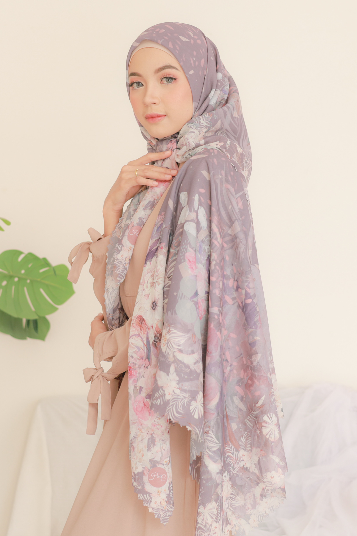 [ BUY 3 GET 1 FREE HIJAB ] Emily - Scarf Square Premium Polycotton | Cocoa Grey - EM28.2