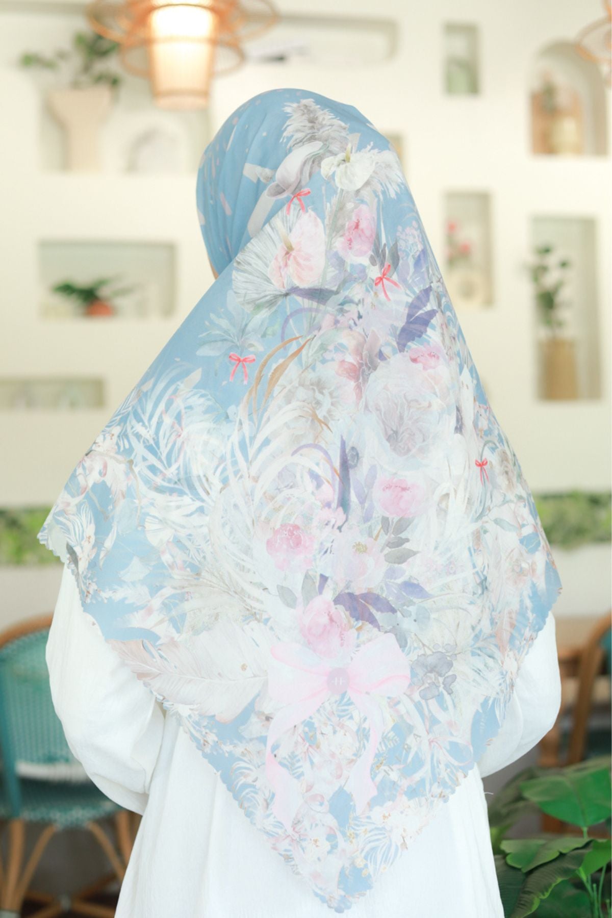 [ BUY 3 GET 1 FREE HIJAB ] Emily JUMBO - Scarf Square Premium Polycotton XL | COQUETTE ARCTIC - EB28.39
