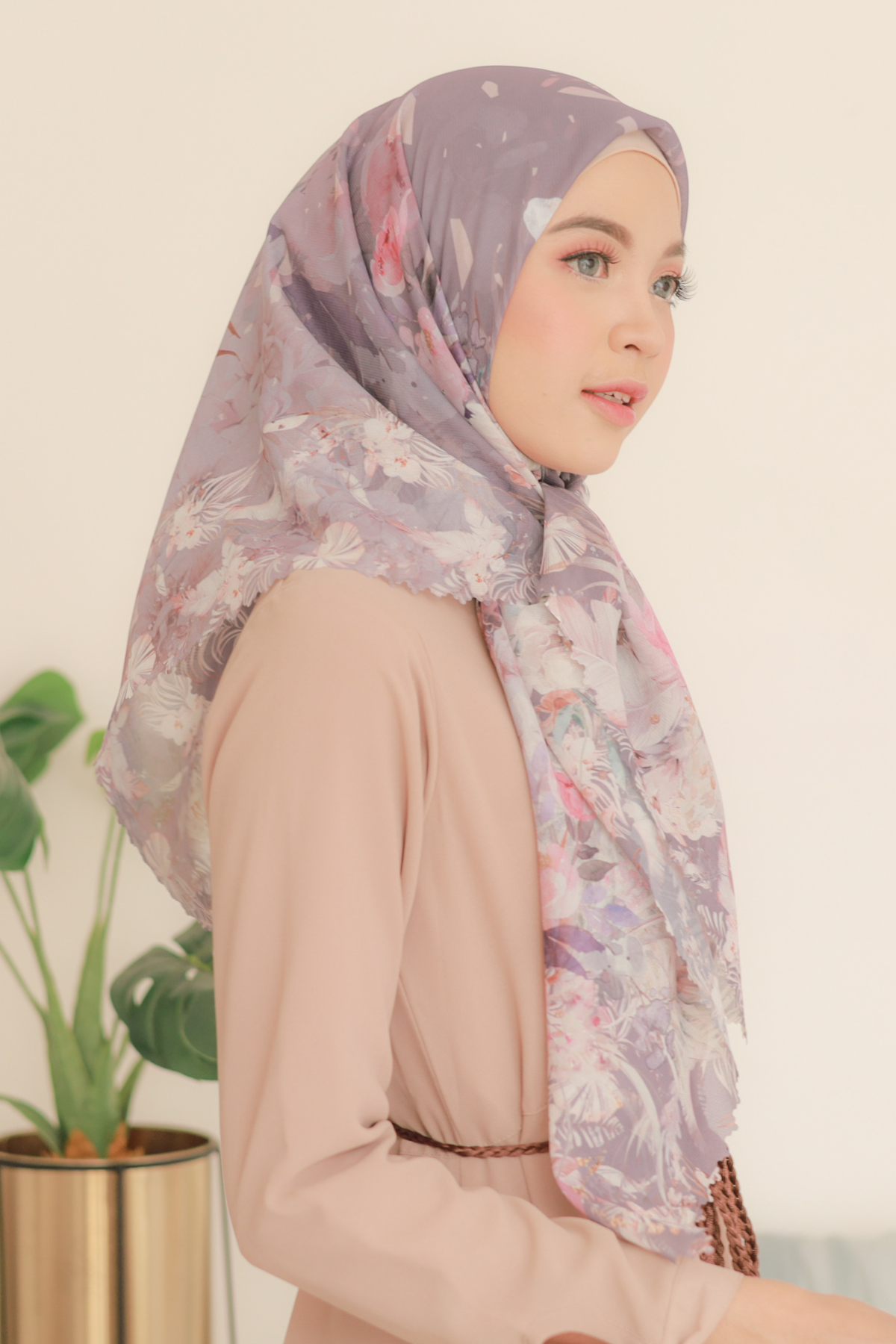 [ BUY 3 GET 1 FREE HIJAB ] Emily - Scarf Square Premium Polycotton | Cocoa Grey - EM28.2