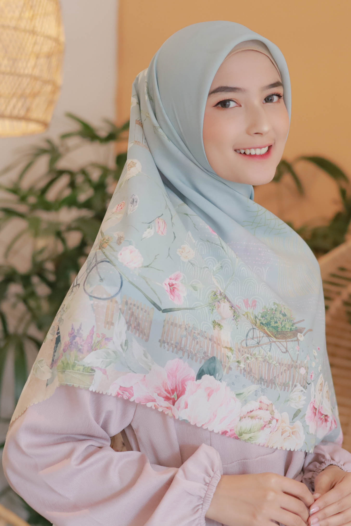 Florence - Scarf Square Premium Polycotton XL - Clean Grey - RJ24.11