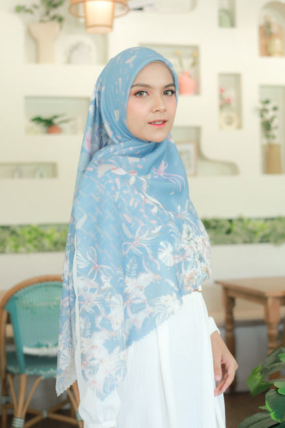 [ BUY 3 GET 1 FREE HIJAB ] Emily JUMBO - Scarf Square Premium Polycotton XL | COQUETTE ARCTIC - EB28.39
