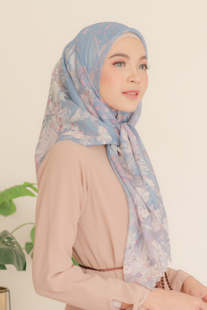 [ BUY 3 GET 1 FREE HIJAB ] Emily - Scarf Square Premium Polycotton | Grey - EM28.4