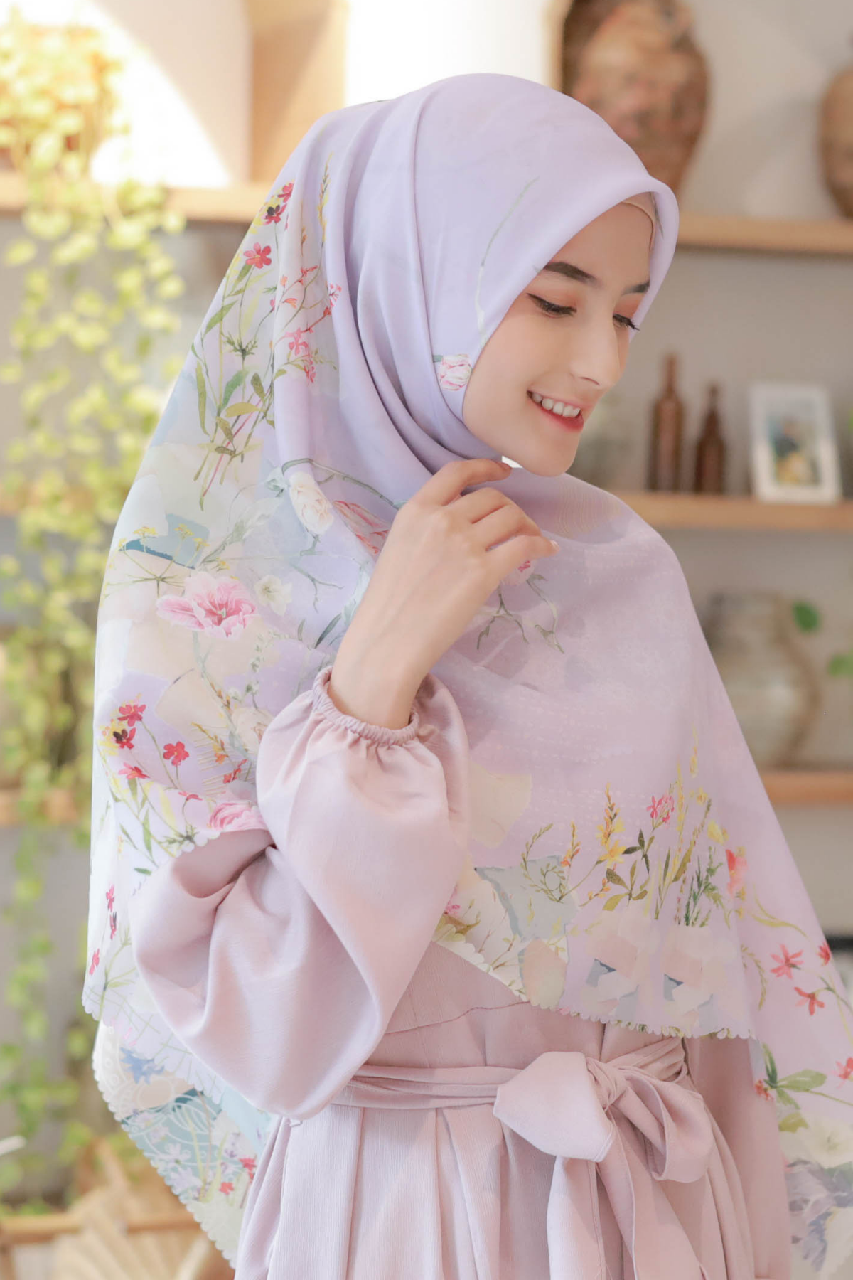 [ BUY 3 GET 1 FREE HIJAB ] Florence - Scarf Square Premium Polycotton XL - Violet Purple - RJ24.12
