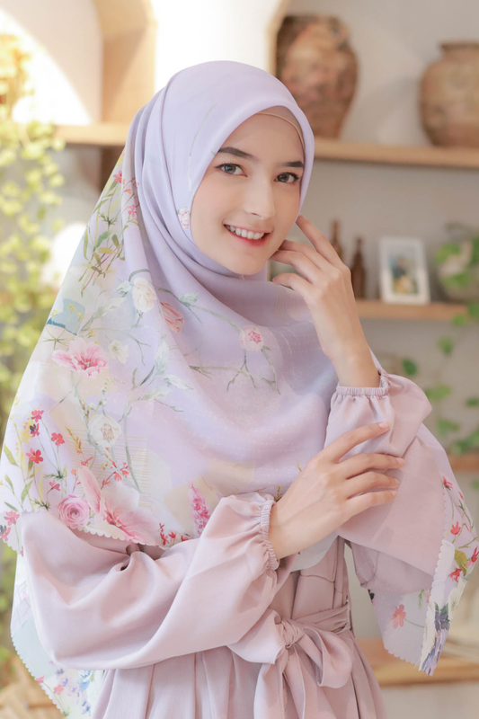 [ BUY 3 GET 1 FREE HIJAB ] Florence - Scarf Square Premium Polycotton XL - Violet Purple - RJ24.12