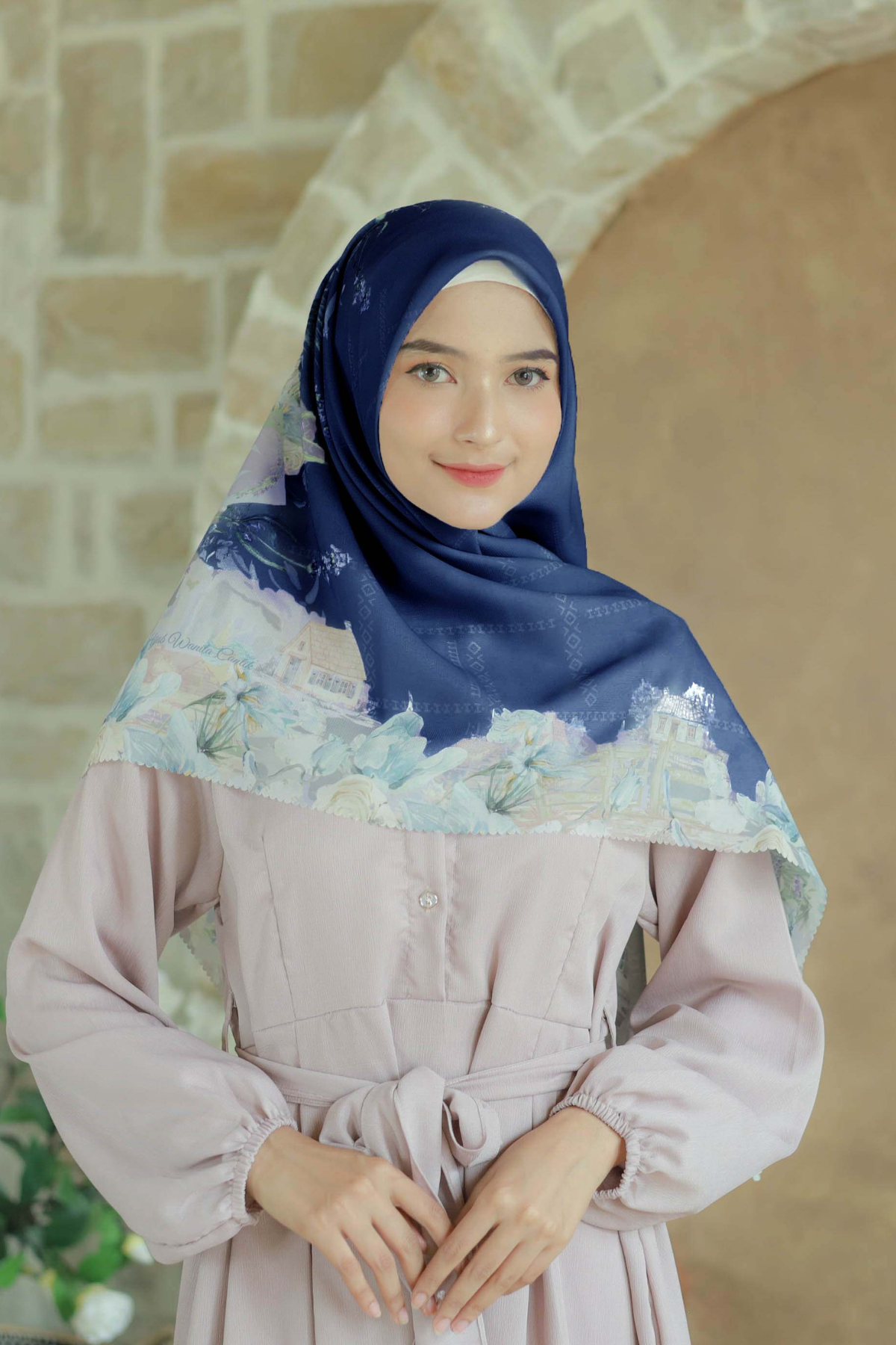 Lavender - Scarf Square British Voal | Navy - LV57.15