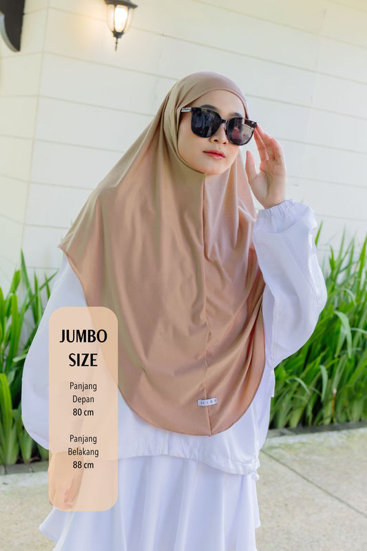 Instan Jennie Sporty Hijab JUMBO - HLJ1.3 Mocha Mousse