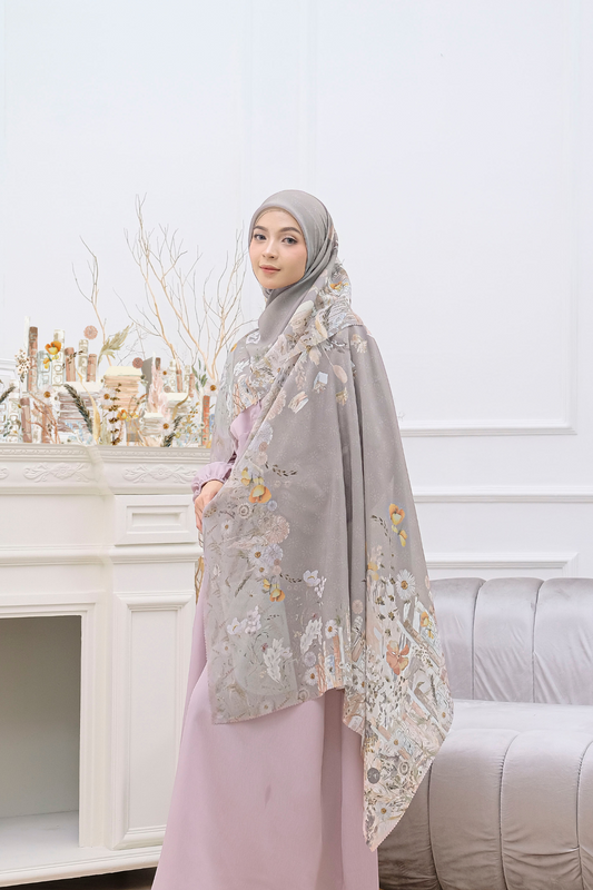 Zinnia - Scarf Square Premium Polycotton | Coffea - CZ73.3