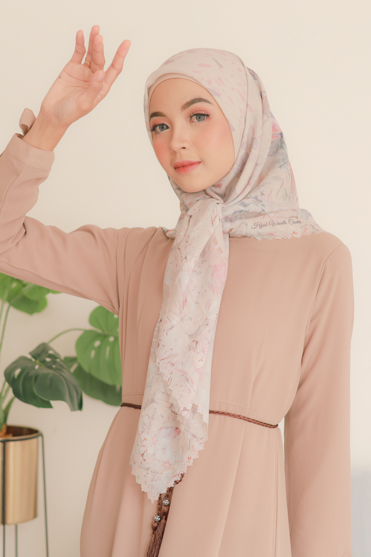 Emily - Scarf Square Premium Polycotton | Cream - EM28.3