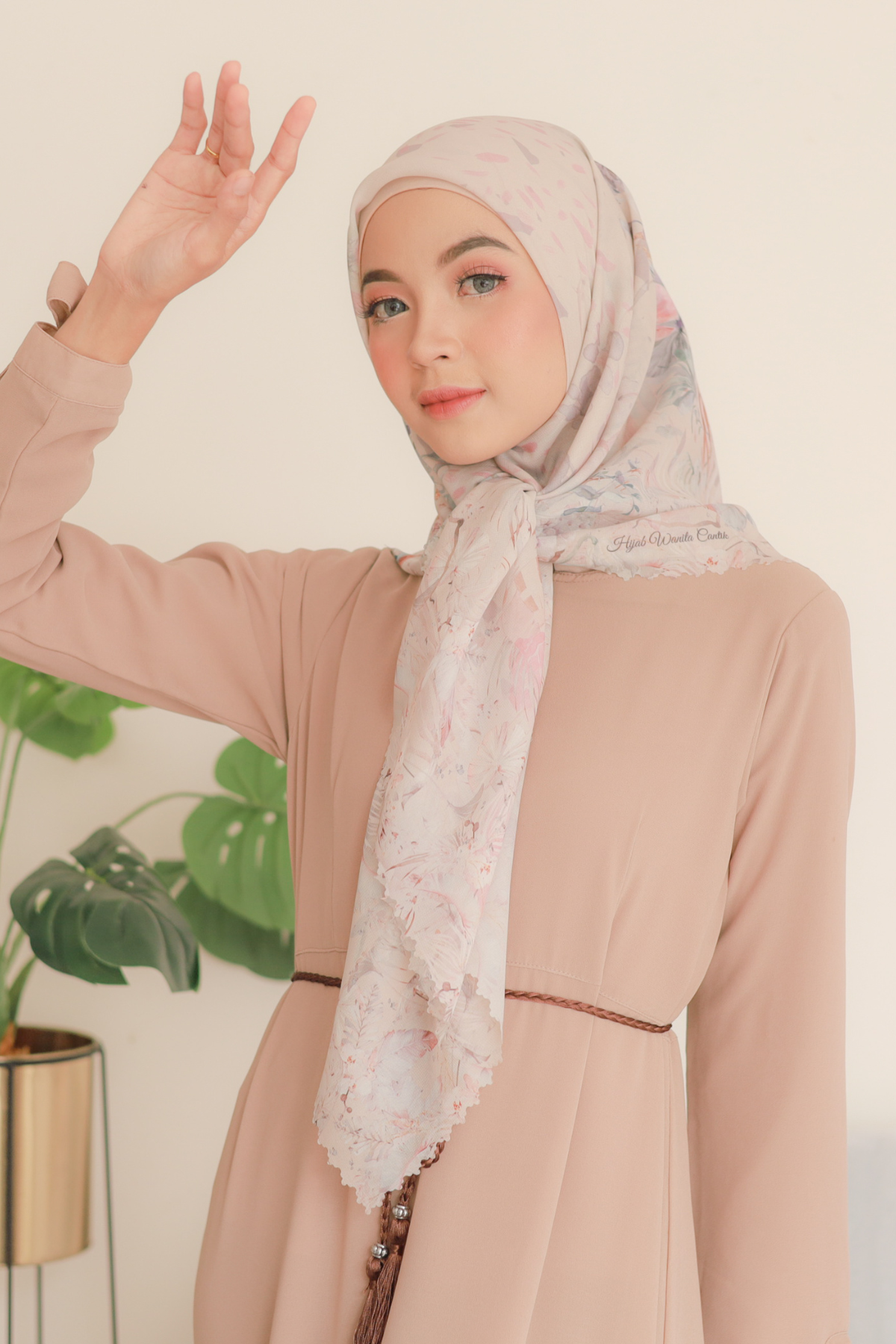 [ BUY 3 GET 1 FREE HIJAB ] Emily - Scarf Square Premium Polycotton | Cream - EM28.3