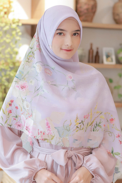 [ BUY 3 GET 1 FREE HIJAB ] Florence - Scarf Square Premium Polycotton XL - Violet Purple - RJ24.12
