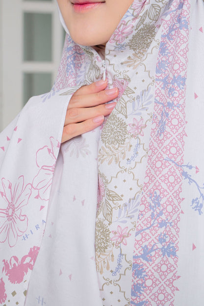 Mukena Flora - Mukena Katun | Cotton Daily Prayer Set | White - FM03.4