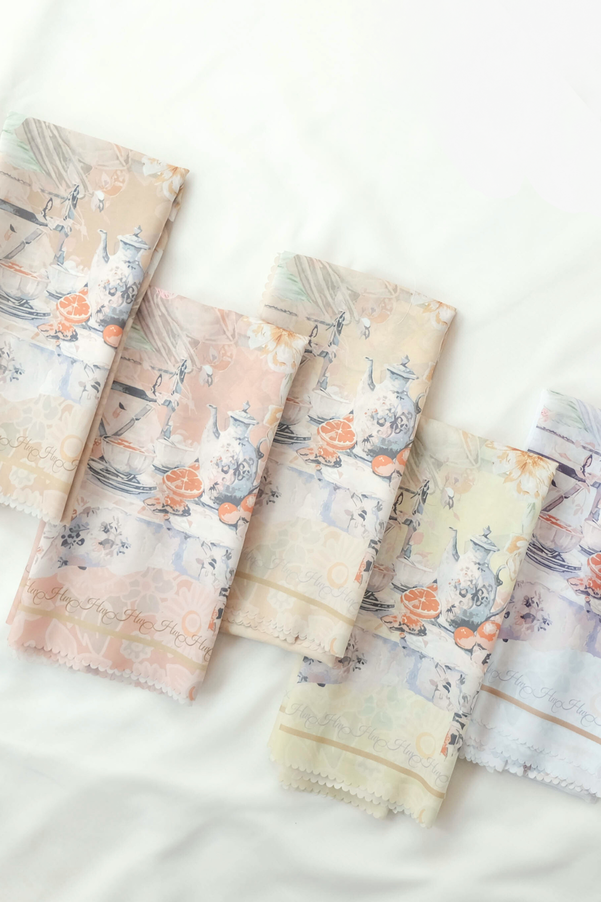 Camellia - Scarf Square Premium Polycotton XL | Warm Apple Tea - CJ15.20