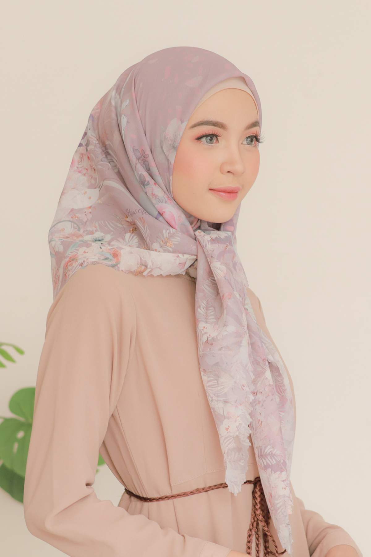 Emily - Scarf Square Premium Polycotton | Latte - EM28.5