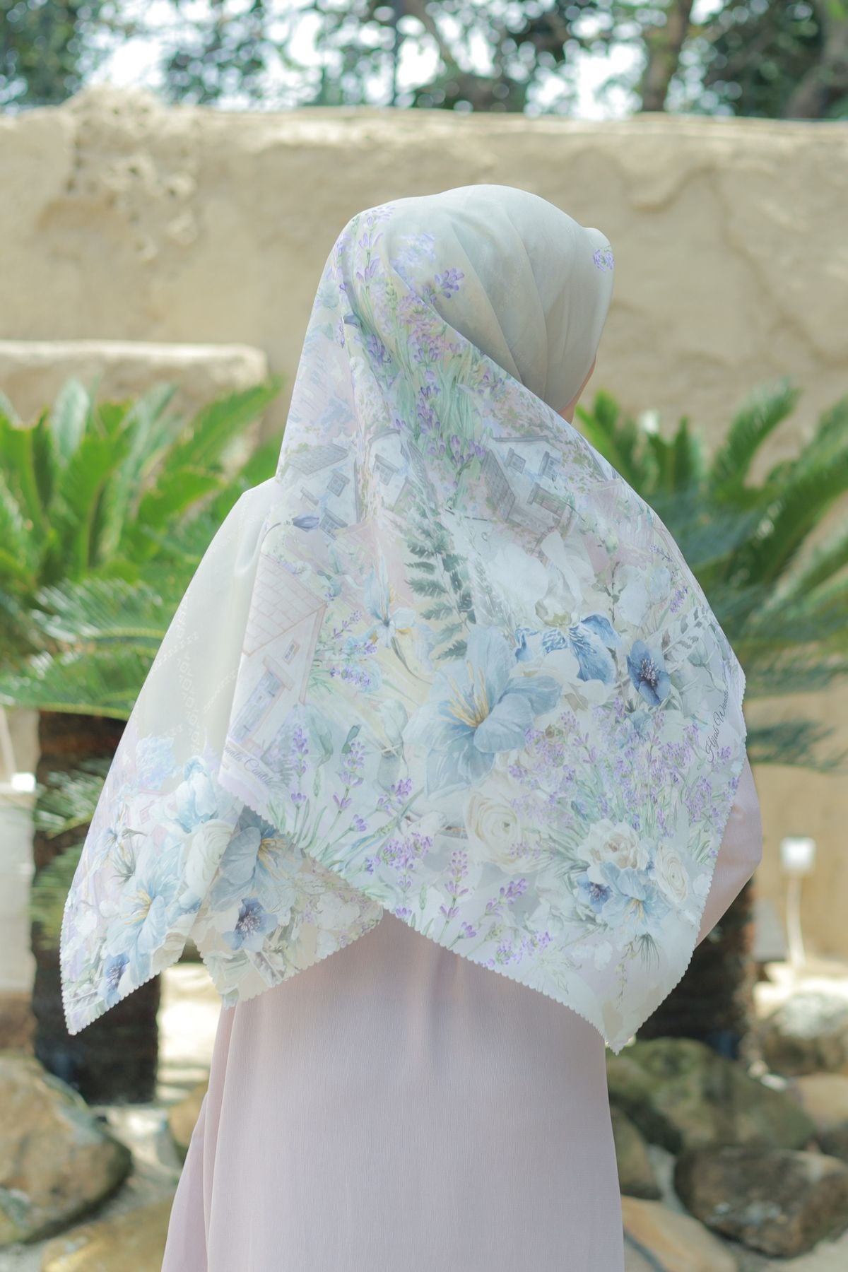 Lavender - Scarf Square Premium Polycotton XL - Almond - LJ57.1