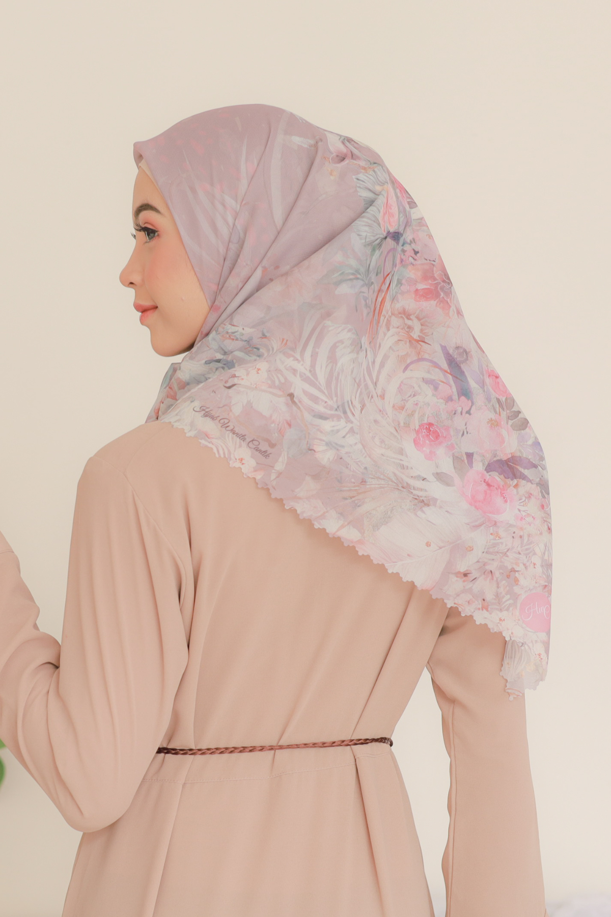 Emily - Scarf Square Premium Polycotton | Latte - EM28.5