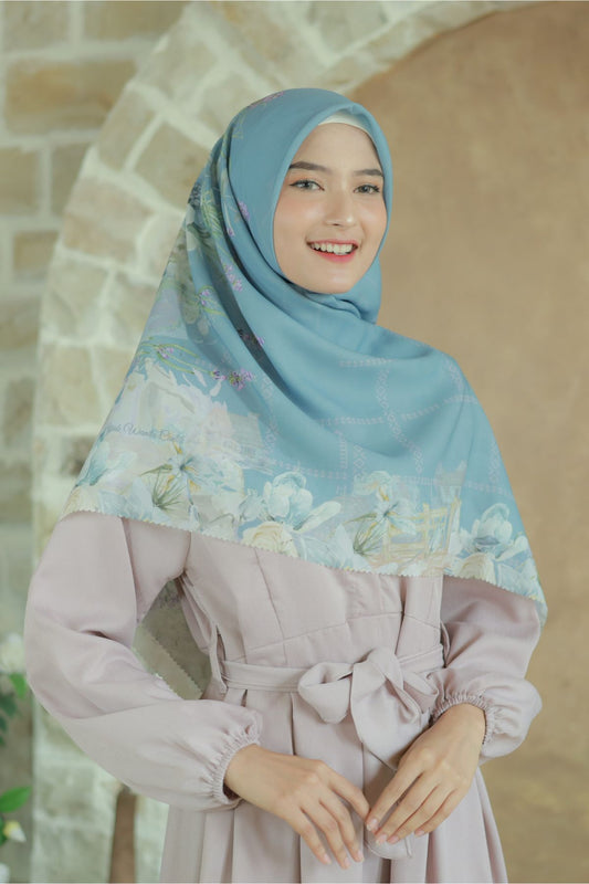 Lavender JUMBO - Scarf Square Premium Polycotton XL | Blue - LJ57.2