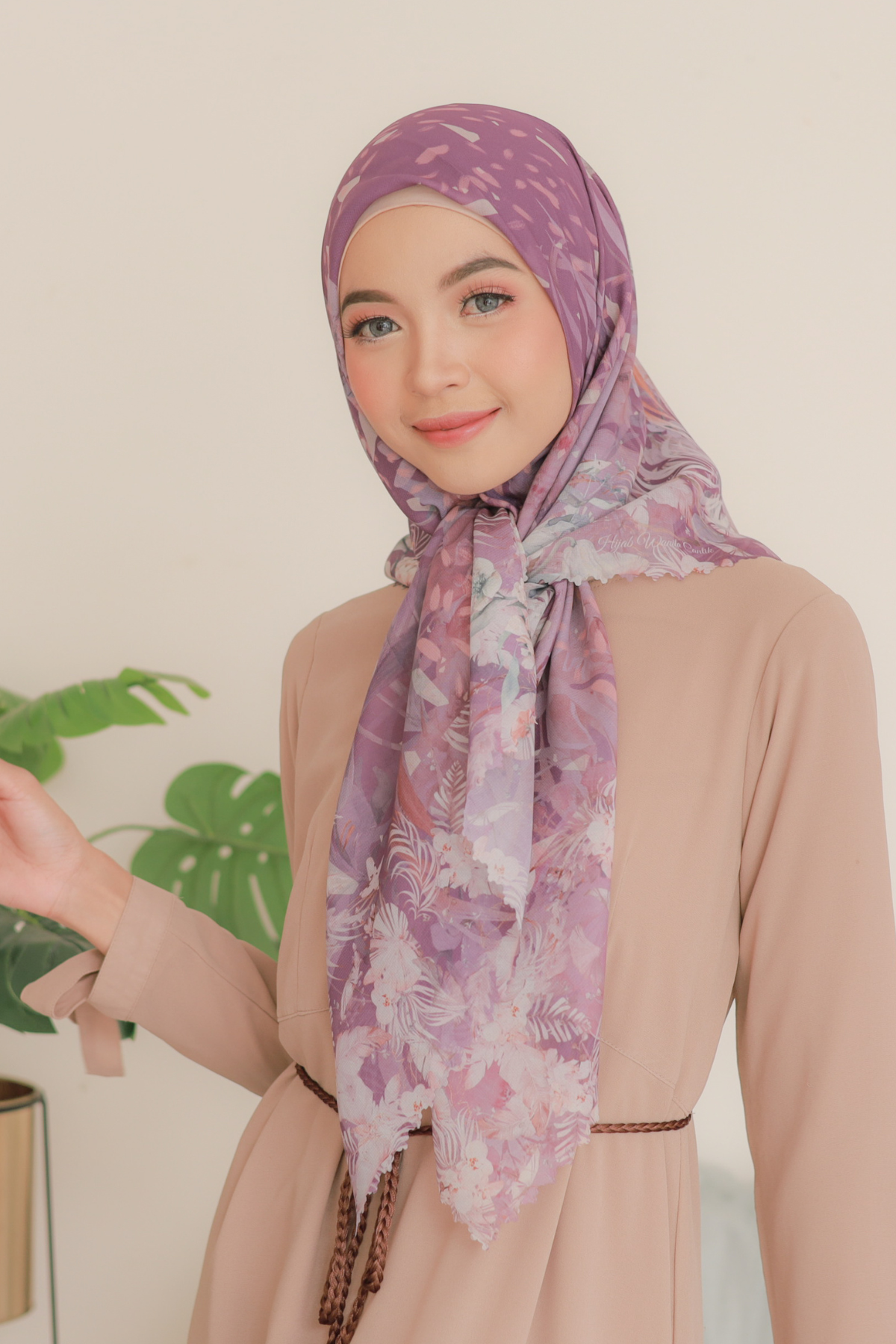 Emily - Scarf Square Premium Polycotton | Mauve - EM28.6