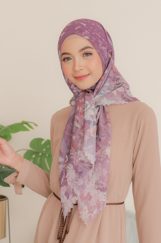 [ BUY 3 GET 1 FREE HIJAB ] Emily - Scarf Square Premium Polycotton | Mauve - EM28.6